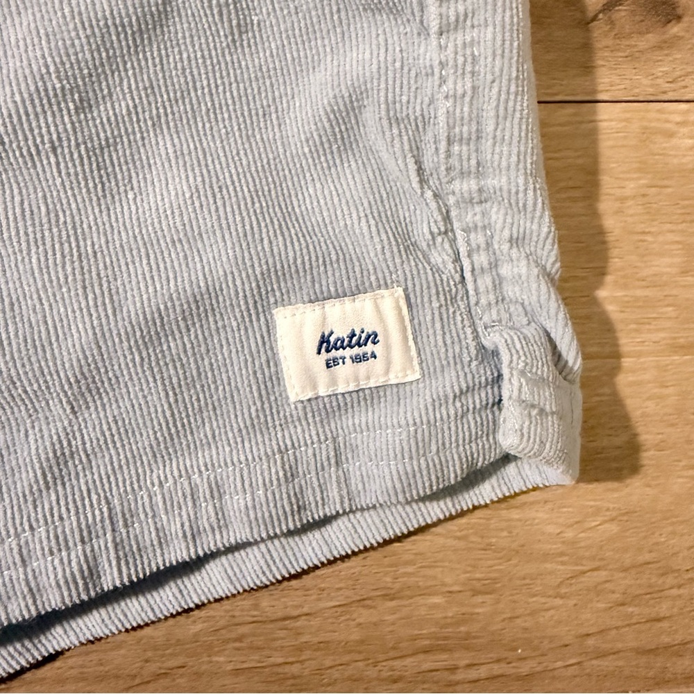 Katin Light Muted Blue Corduroy Pullon Shorts Surf Vintage Retro Aesthetic L - Picture 2 of 10